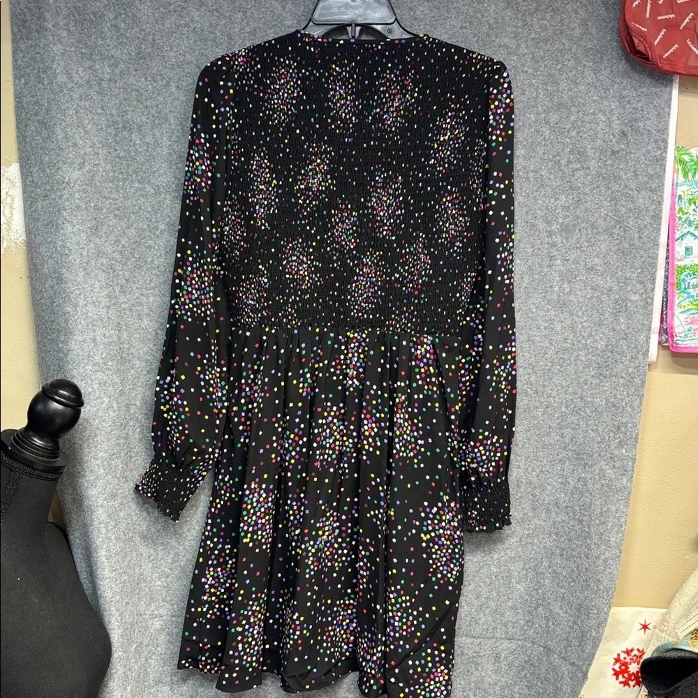 kate spade new york Confetti Pop Dress Size 2 Smocked Ruffle Tiered Colorful